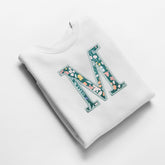 Custom Adult Floral Letter Pullover Sweatshirt