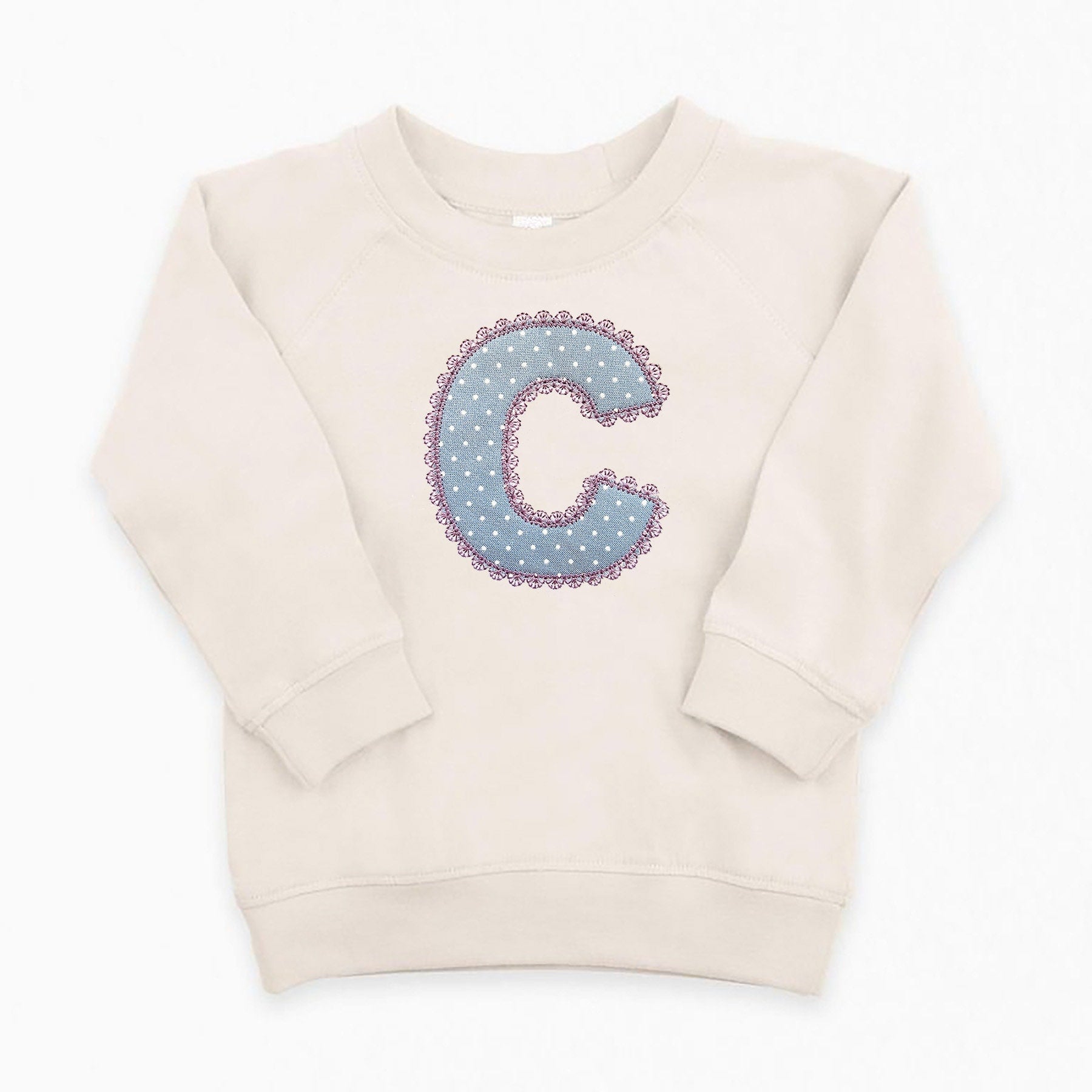 Custom Classic Polka Dot Lace Letter Pullover