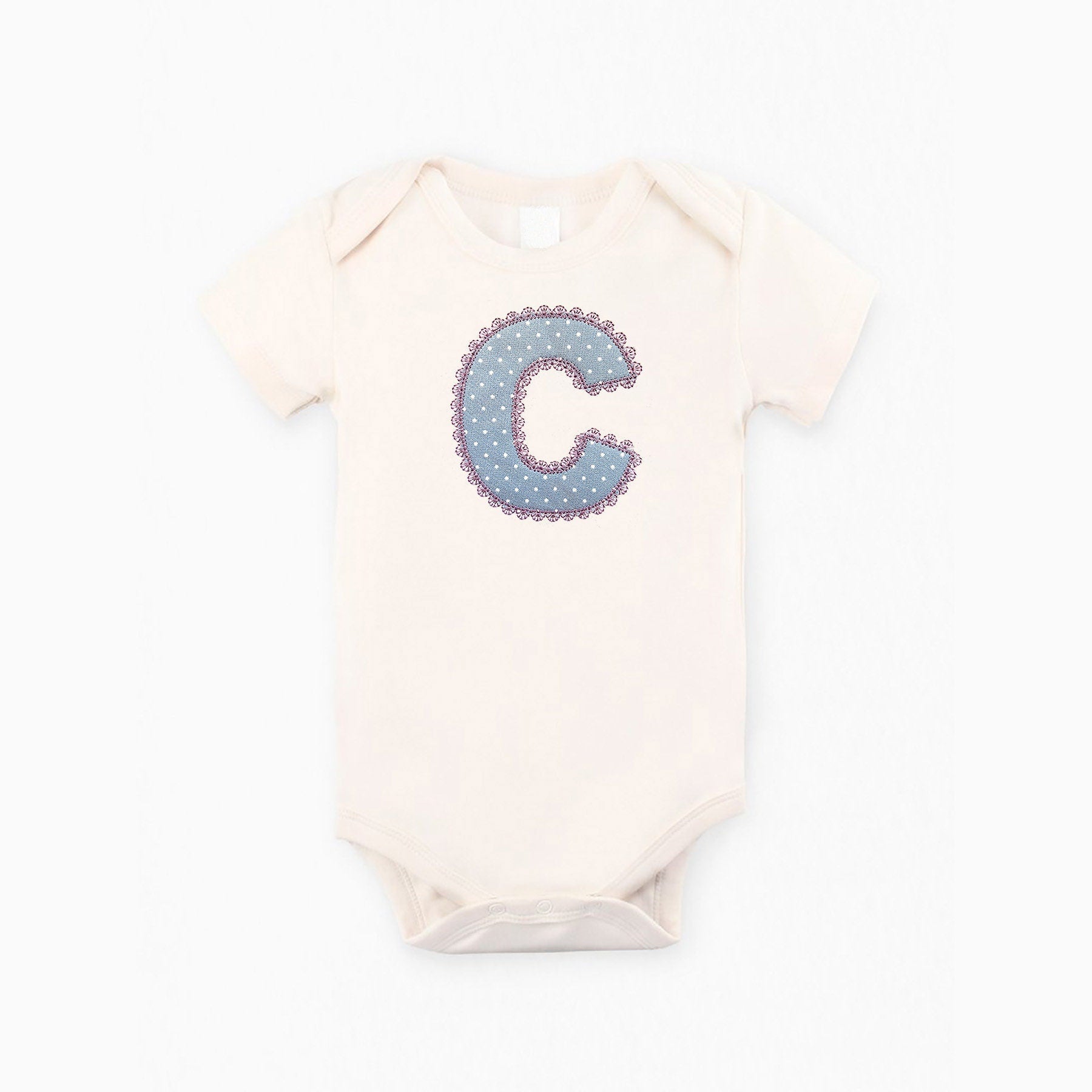 Custom Polka Dot Lace Letter Baby Bodysuit