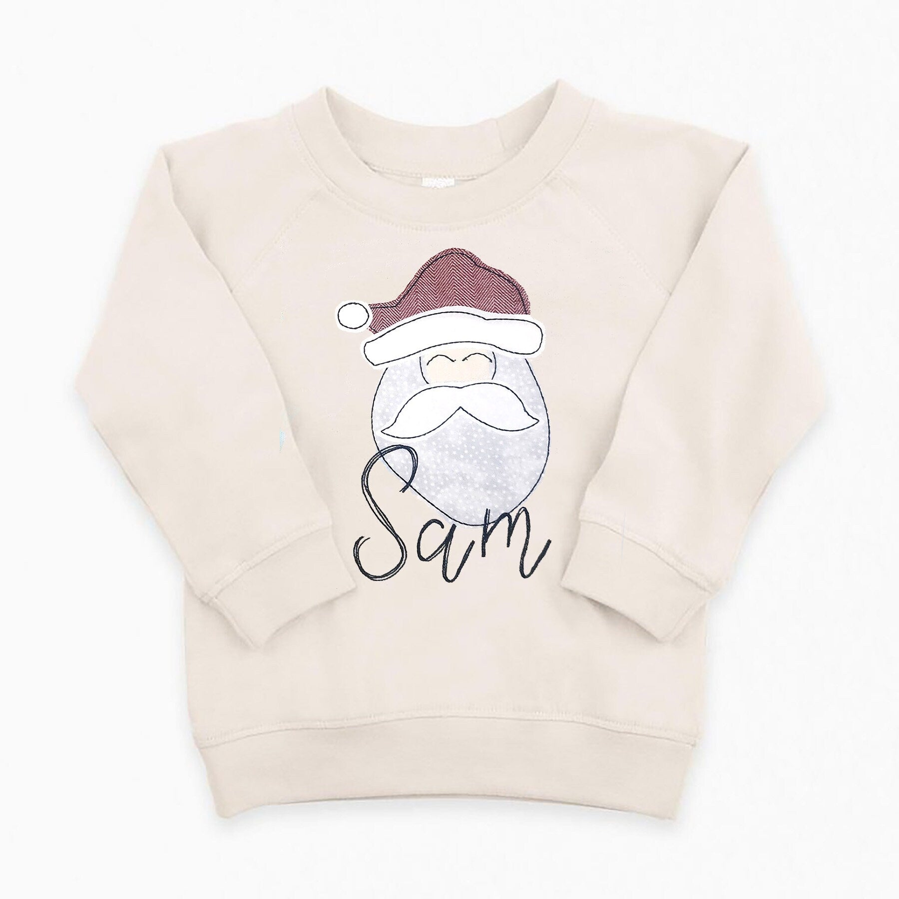 Custom Christmas Pullover-Kids Santa Pullover Top-Embroidered Christmas Pullover