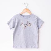 Classic Custom Embroidered Floral Name Kids Tee