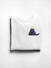 Christmas Tree Cat Embroidered Crewneck Sweatshirt-Cat Lover