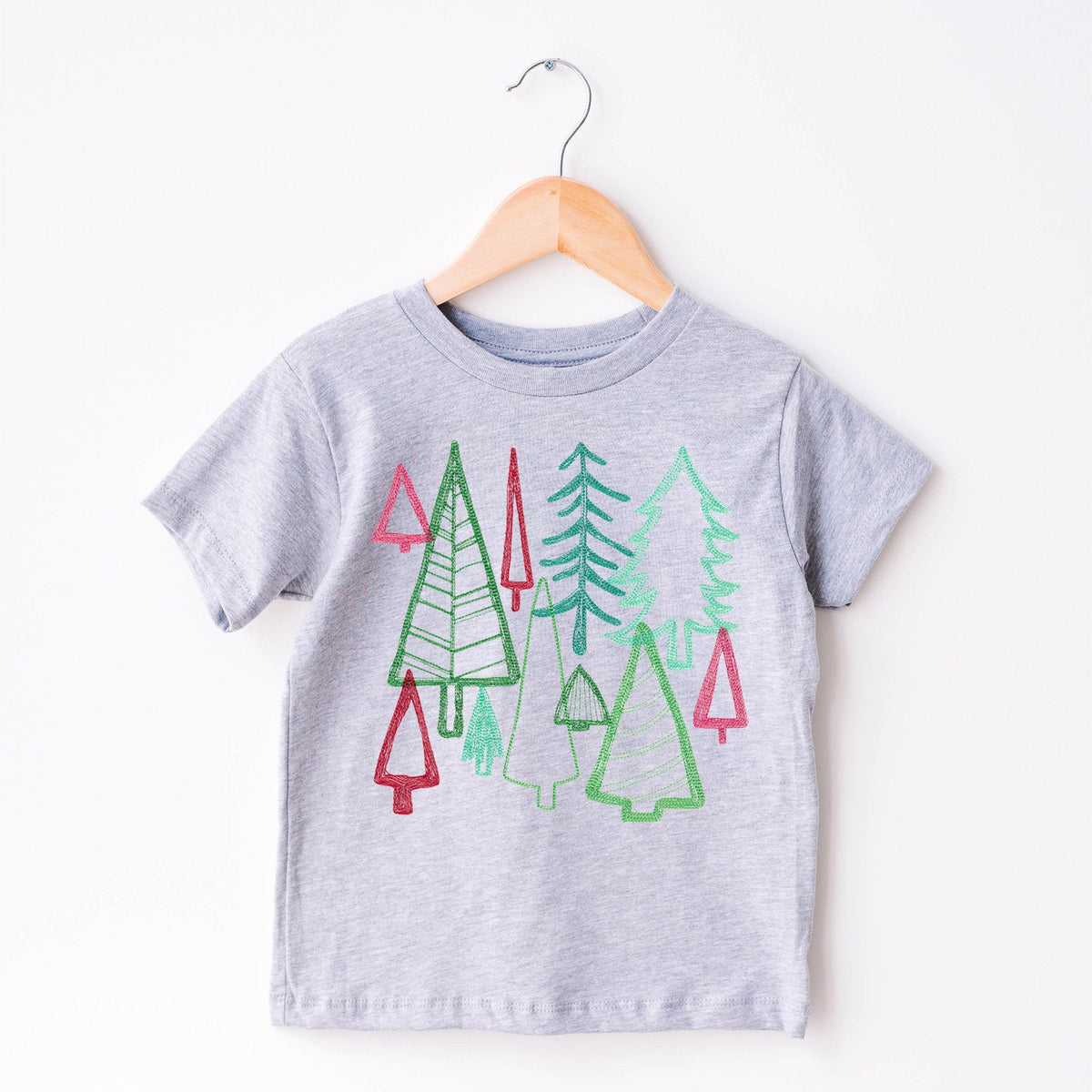 Kids Christmas Tree Collage Tshirt-Holiday Tee