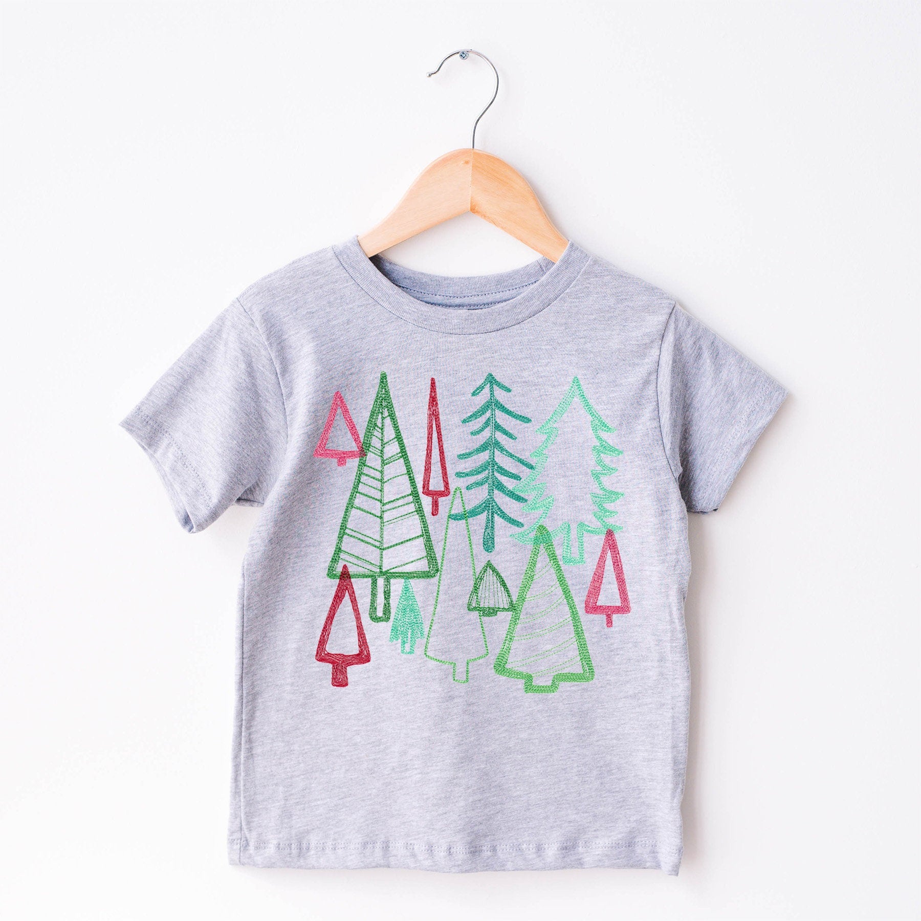 Kids Christmas Tree Collage Tshirt-Holiday Tee