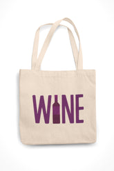 Embroidered Wine Canvas Tote Bag