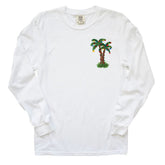 Christmas Palm Tree Embroidered Long Sleeve-Christmas Lights Top-Palm Tree