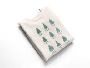 Christmas Tree Chart-Embroidered Crewneck Sweatshirt-Unisex Holiday Sweatshirt