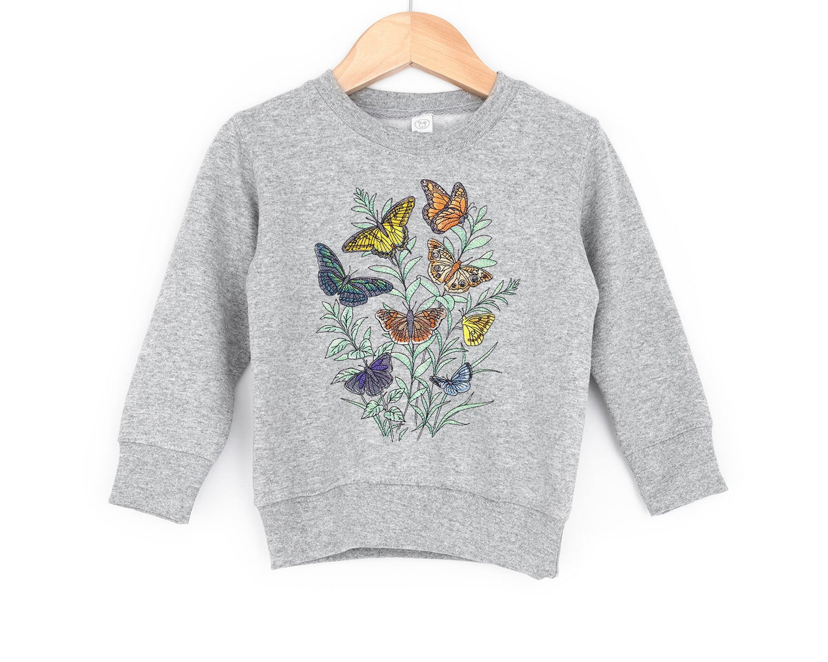 Butterfly Botanical Kids Crewneck Sweatshirt