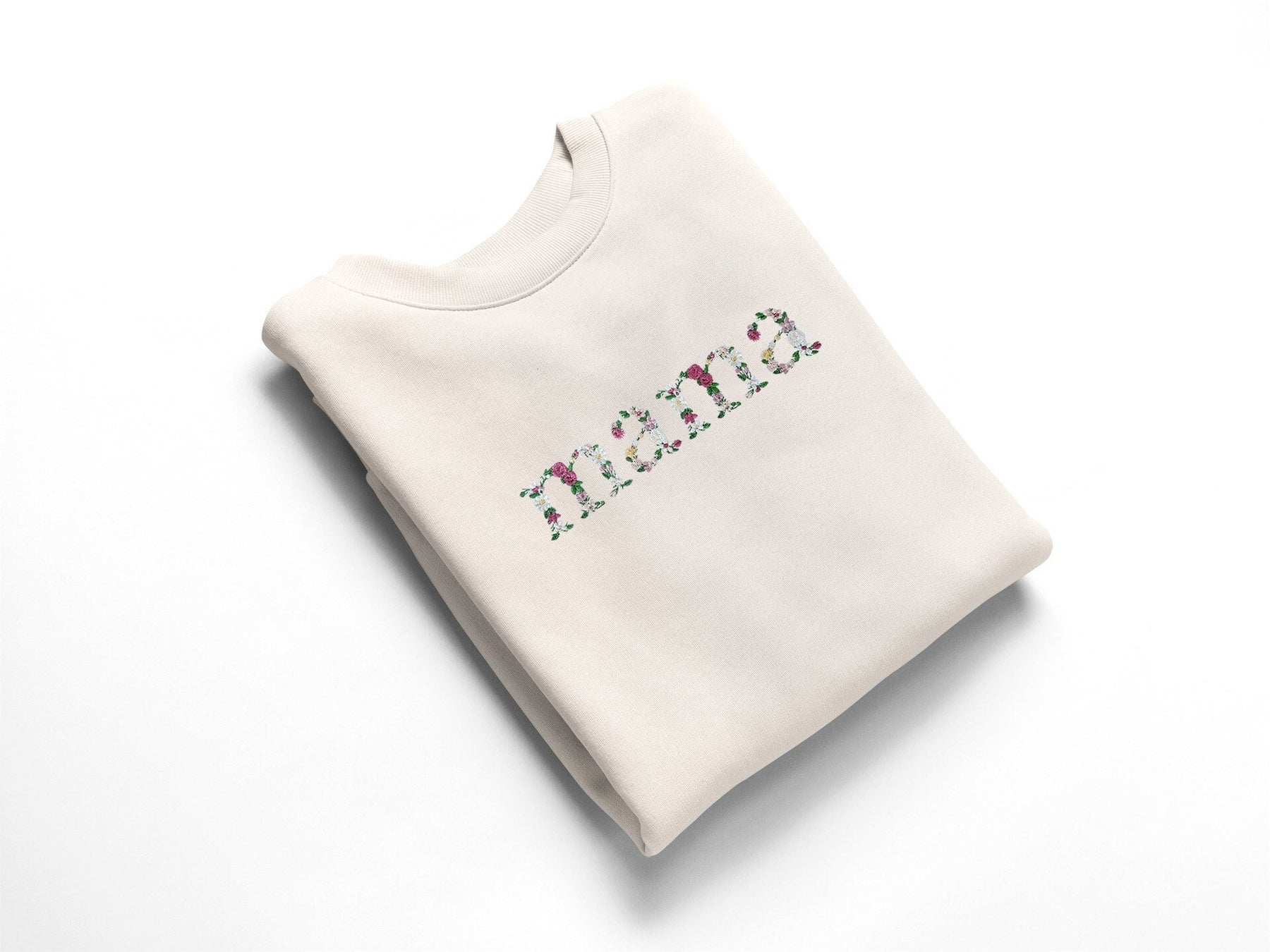 Mama Floral Crewneck Sweatshirt-Embroidered Mom Gift-Pregnancy Gift