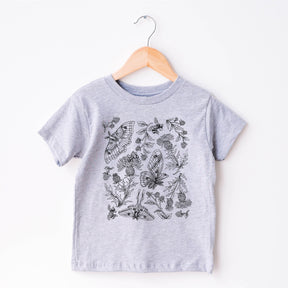 Butterfly Moth Botanical Embroidered Tee-Kids Butterfly Tshirt