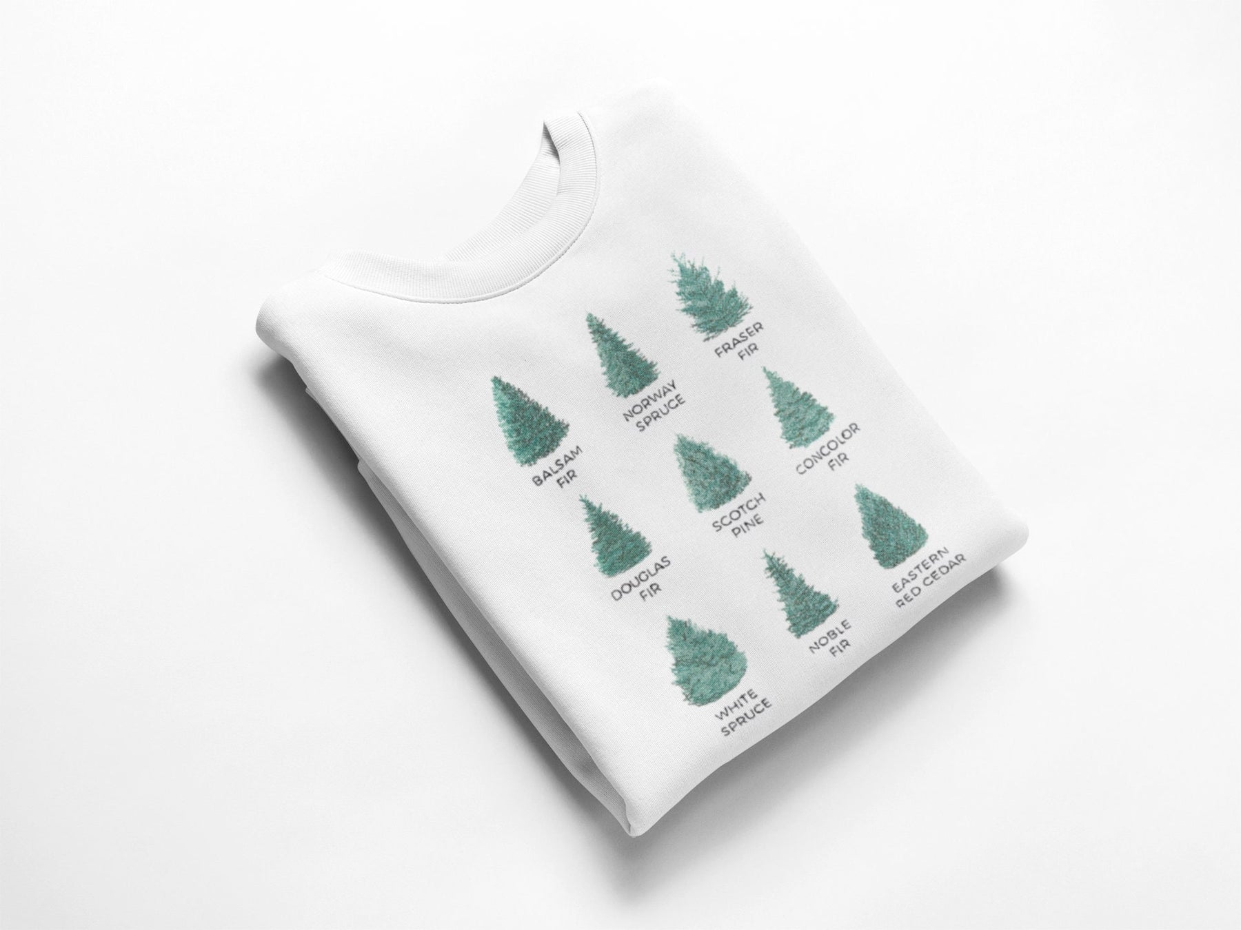 Christmas Tree Chart-Embroidered Crewneck Sweatshirt-Unisex Holiday Sweatshirt